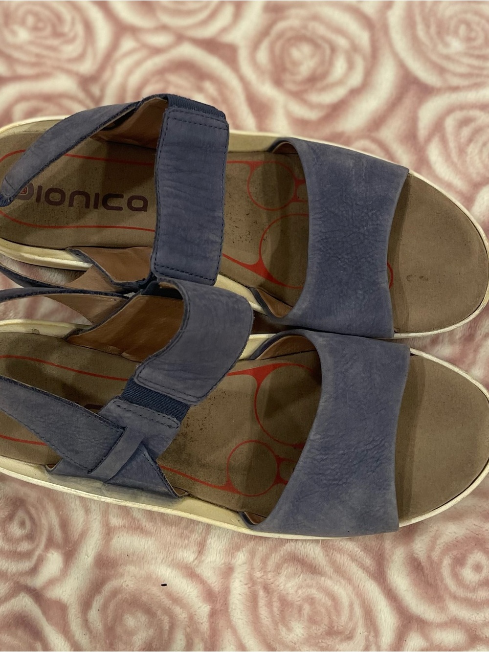 Bionica Women's Blue Suede Comfort Sandals